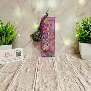 Succulent Shaker Bookmark with Tassel and Charm